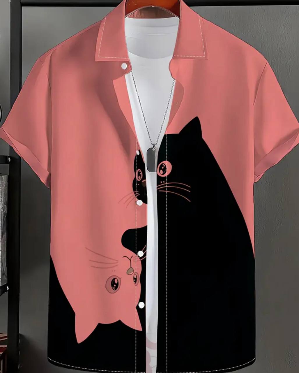 Men's Tropical Pink and Black Cat
