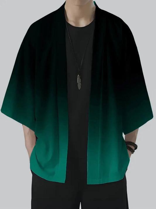 Men's Black and green gradient casual Shirt