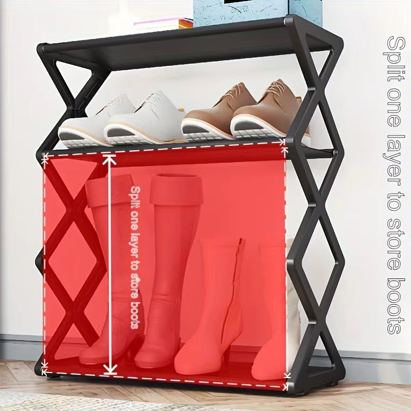X Shape 4-Layer Shoe Rack