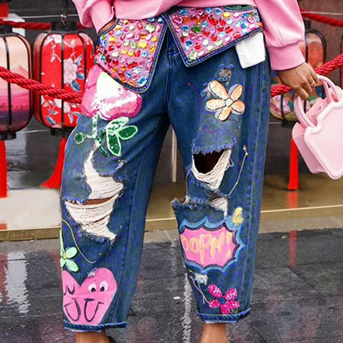 Women's Rhinestone Jeans